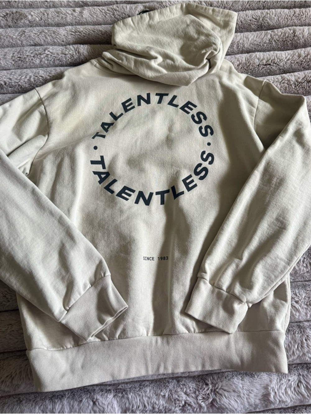 TALENTLESS Cream Hoodie with Circle Logo